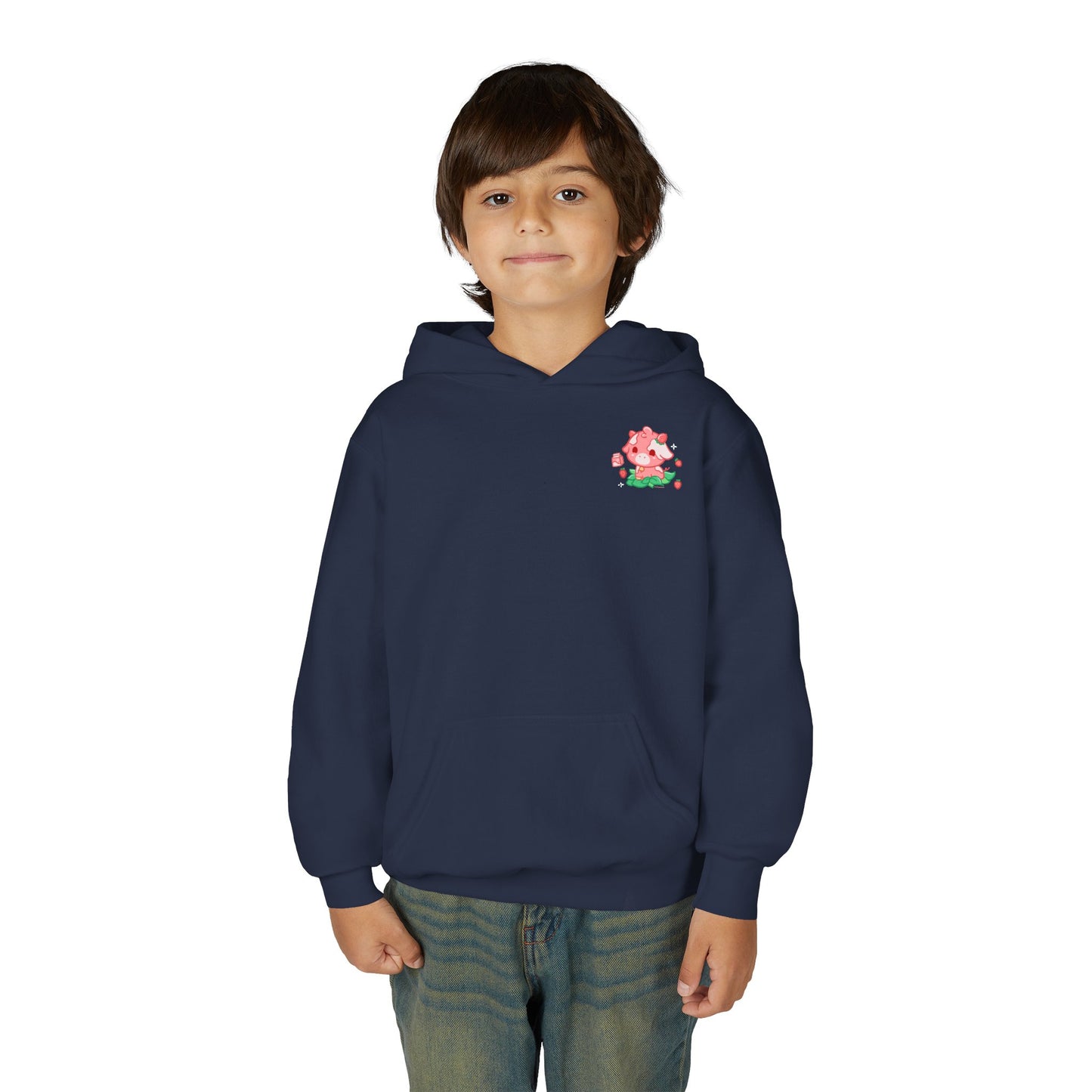 Strawberry Cow: Youth Heavy Blend Hooded Sweatshirt