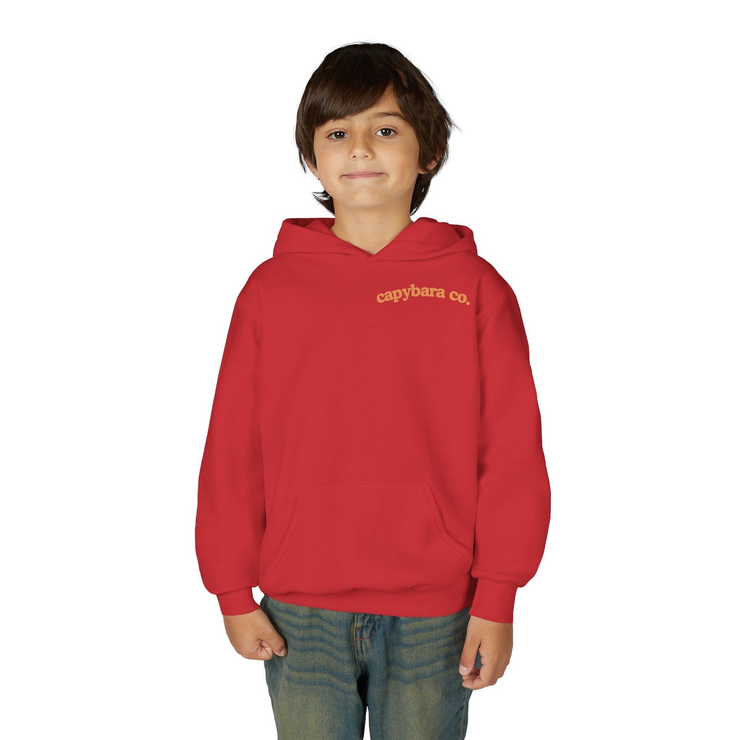 Capybara Bath: Youth Heavy Blend Hooded Sweatshirt