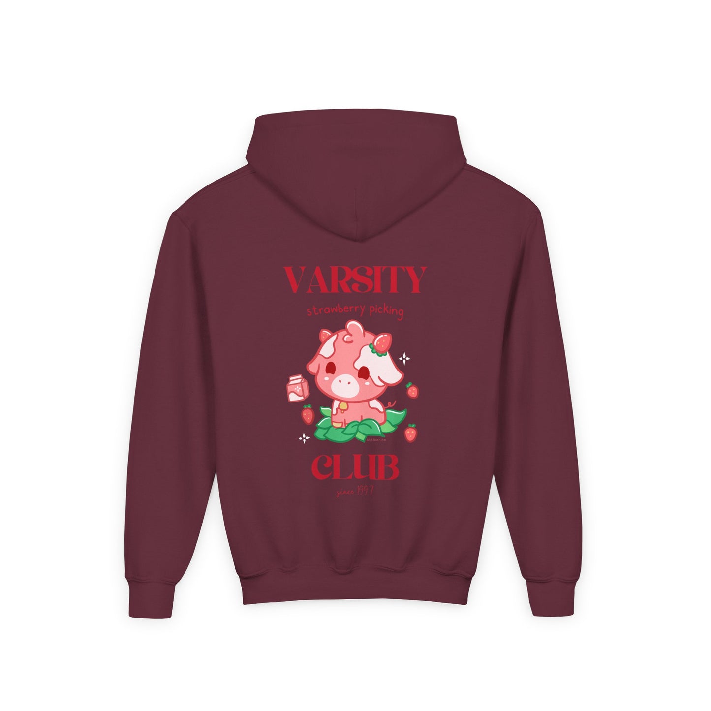 Strawberry Cow: Youth Heavy Blend Hooded Sweatshirt