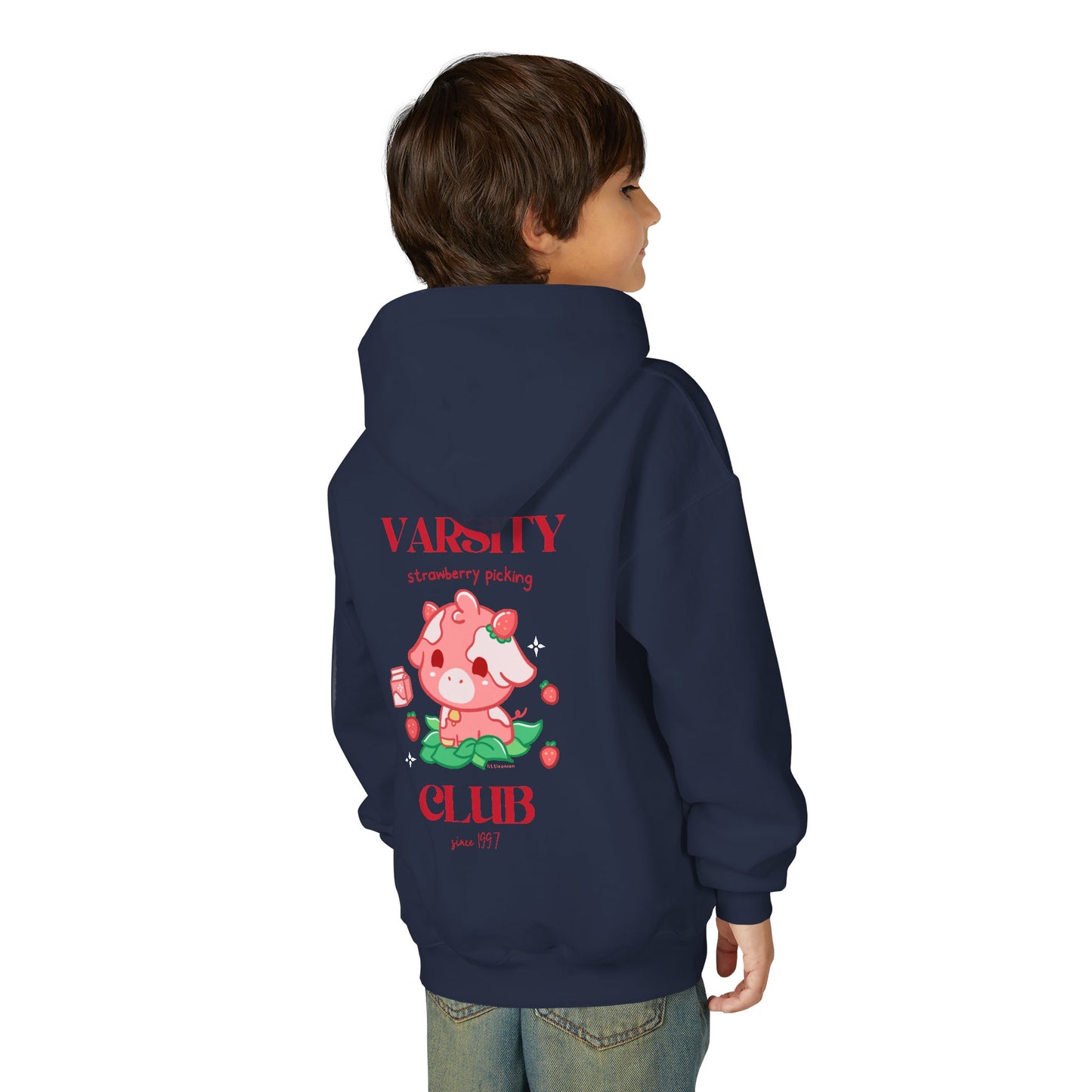 Strawberry Cow: Youth Heavy Blend Hooded Sweatshirt