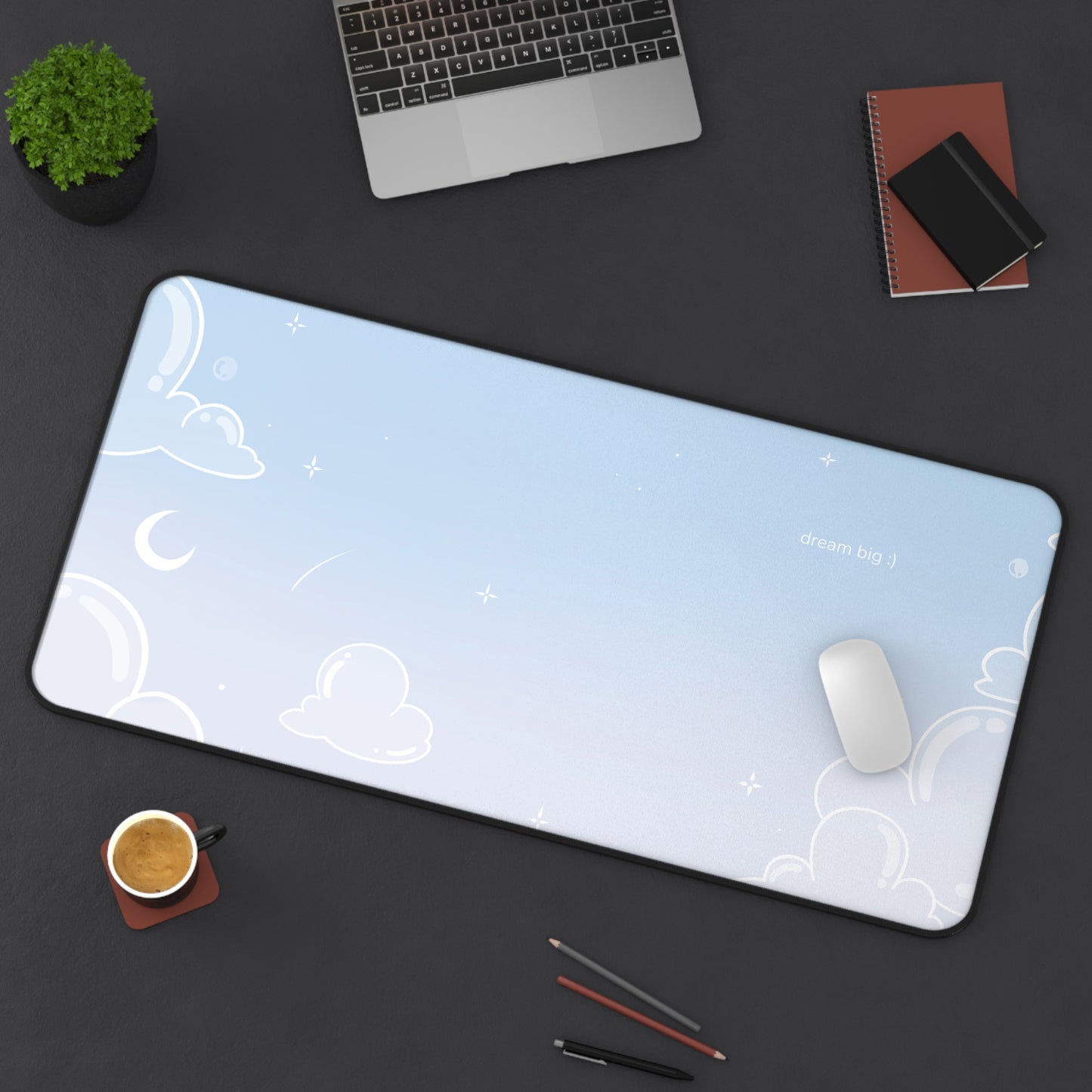 Bubble Cloud (light) Desk Mat