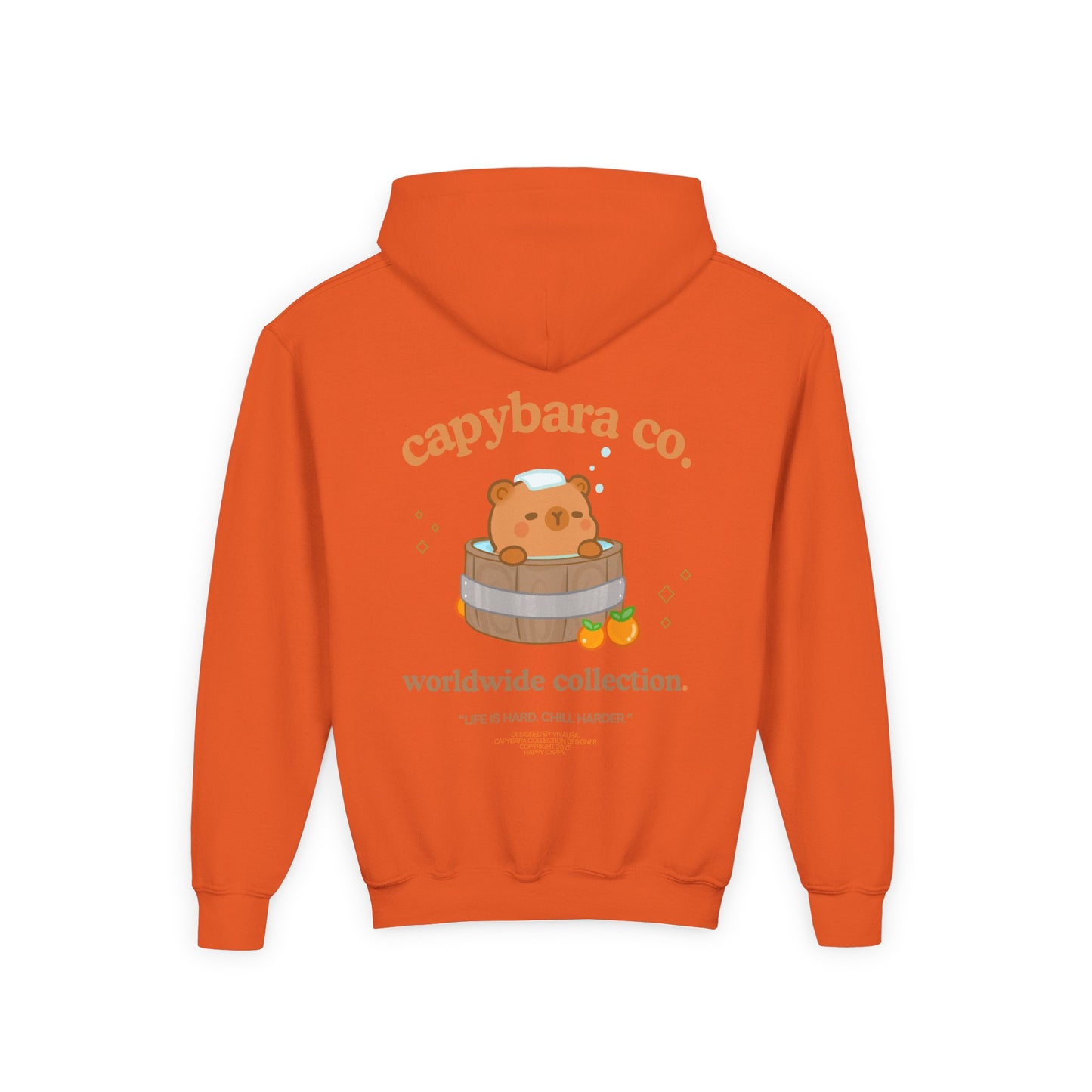 Capybara Bath: Youth Heavy Blend Hooded Sweatshirt