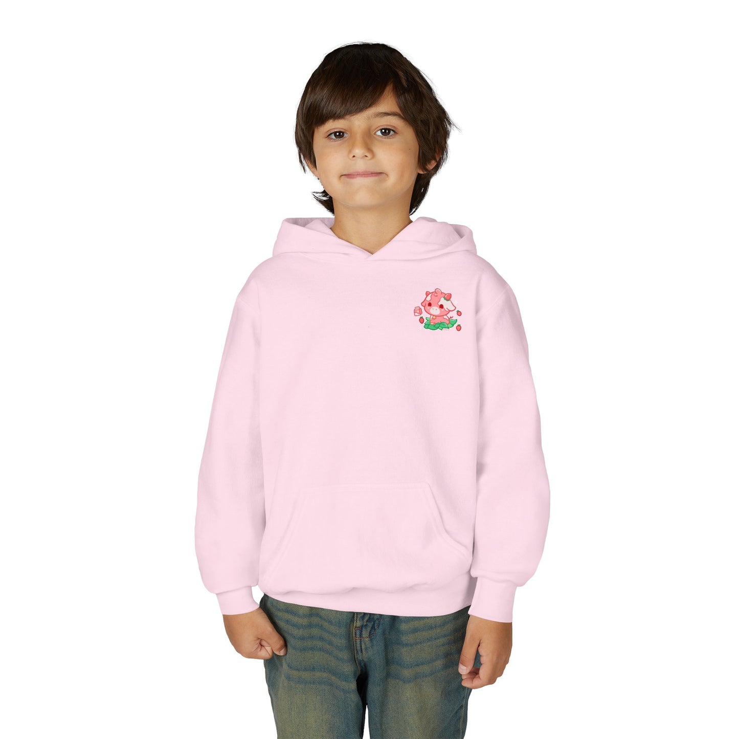 Strawberry Cow: Youth Heavy Blend Hooded Sweatshirt