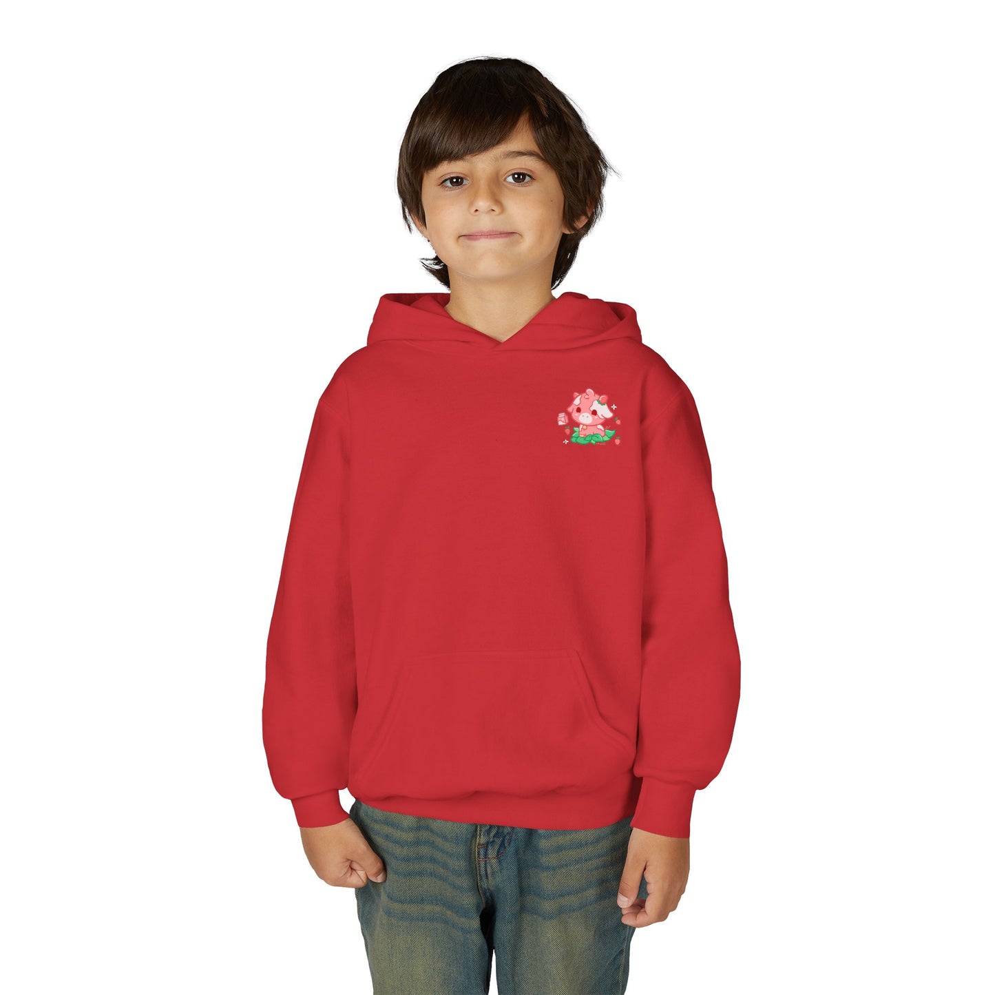 Strawberry Cow: Youth Heavy Blend Hooded Sweatshirt