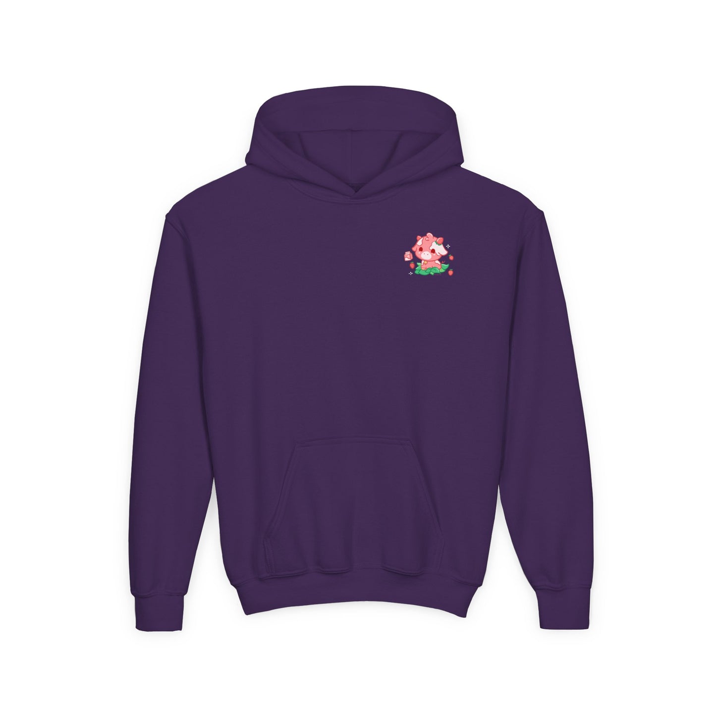 Strawberry Cow: Youth Heavy Blend Hooded Sweatshirt