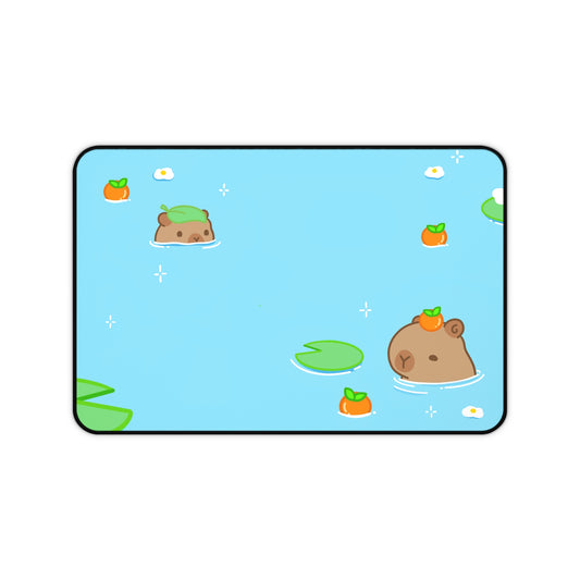Capybara Pond Desk Mat