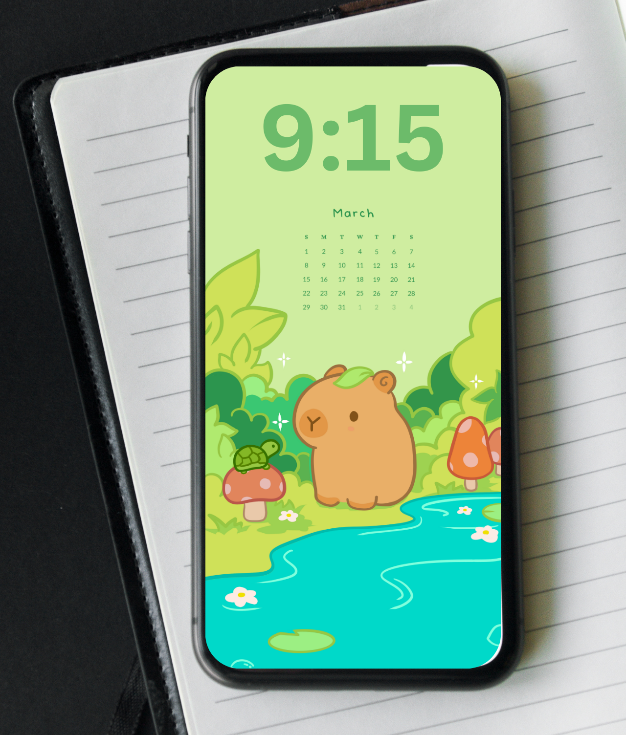 2026 Capybara Calendar Wallpaper Pack