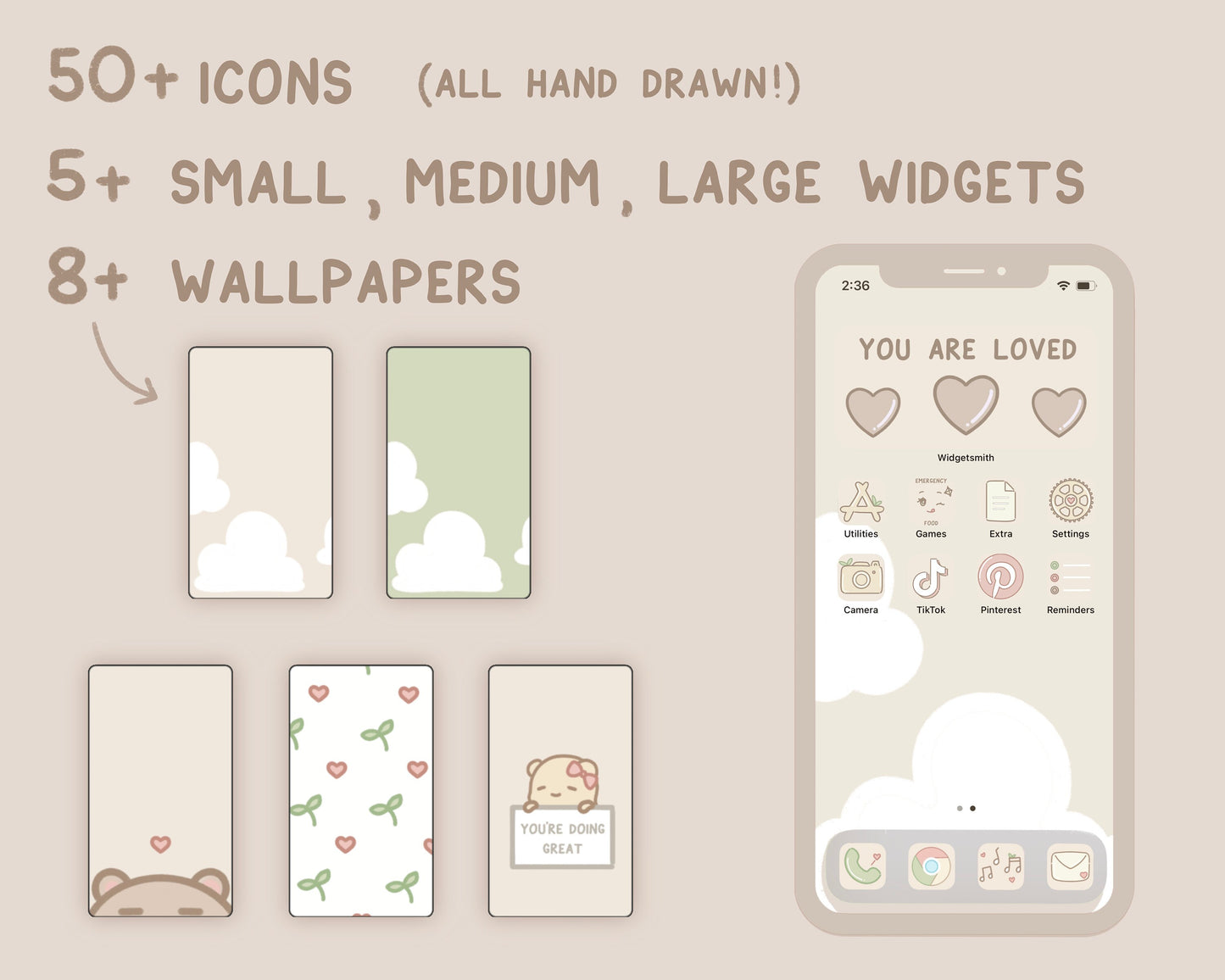 Soft Aesthetic Nature App Icon Set