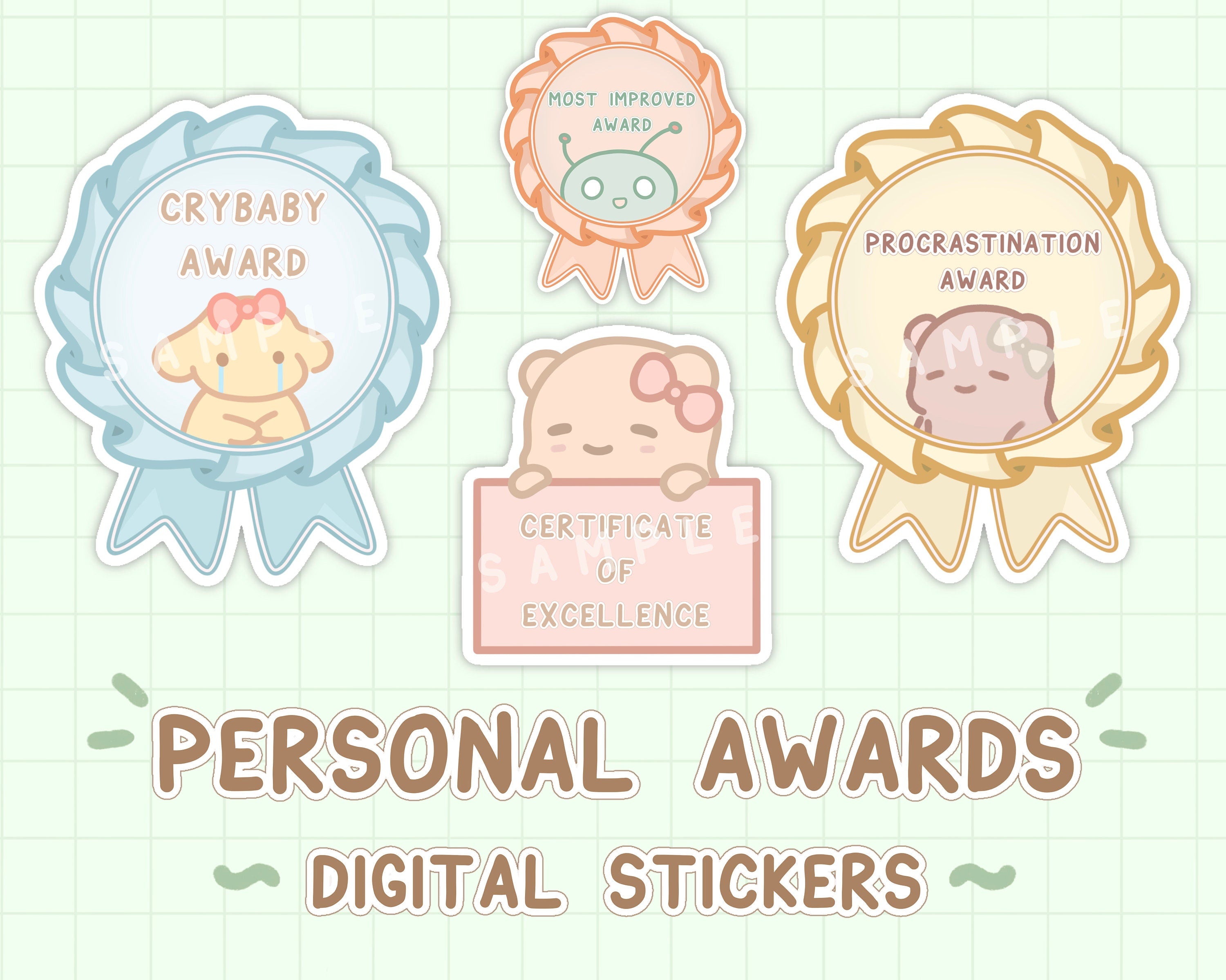 Cute Medals Digital Planner Stickers – viyaura
