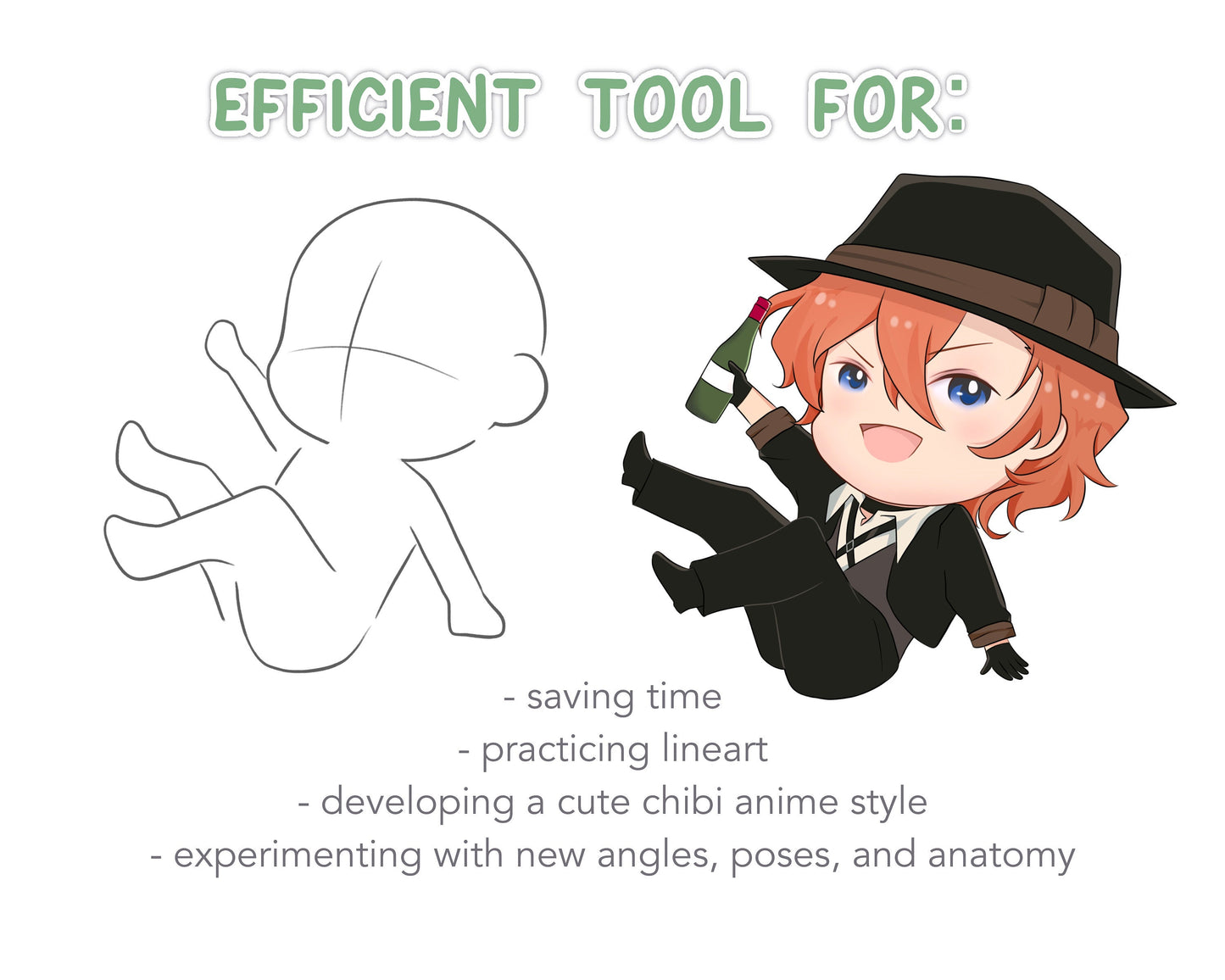 Anime Chibi Full Body Stamp Brush Set