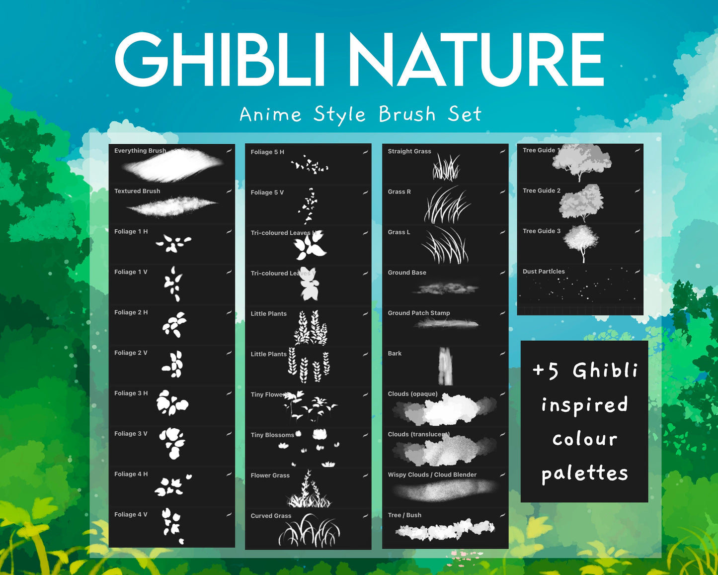 Ghibli Nature Anime Brush Set