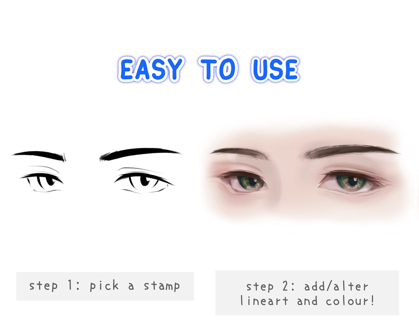 Soft Anime Style Eye Stamp Set